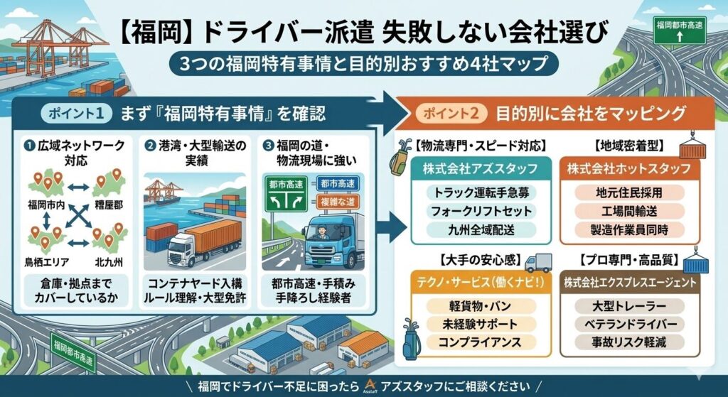 福岡ドライバー派遣失敗しない会社選び