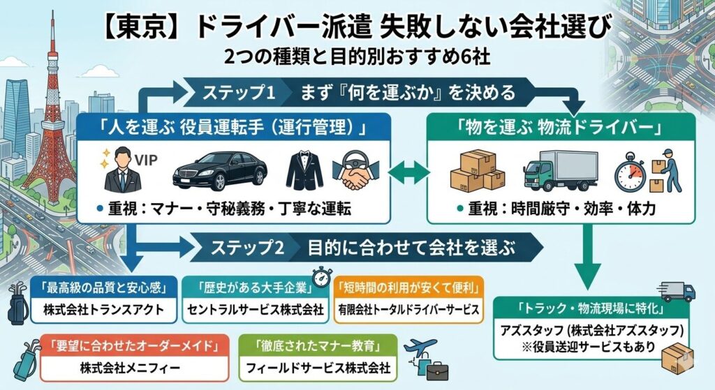 東京のドライバー派遣失敗しない会社選び