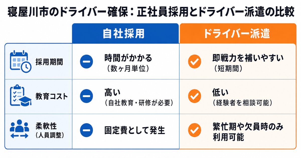 求人採用とドライバー派遣は何が違う?