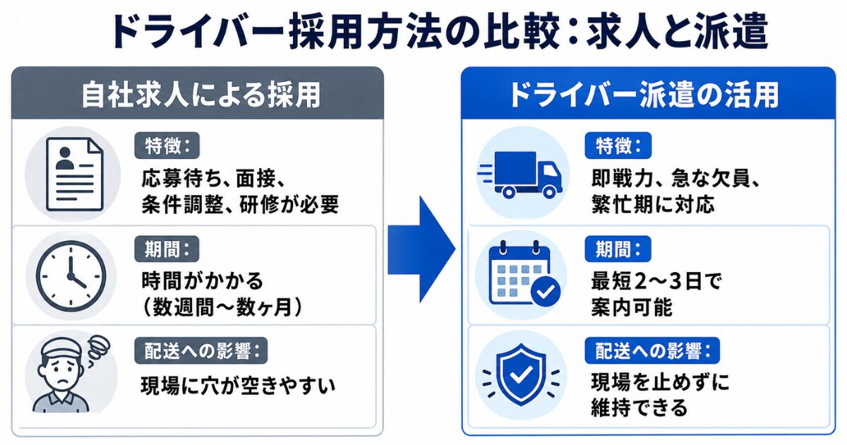 求人を出しても、採用までには時間がかかる
