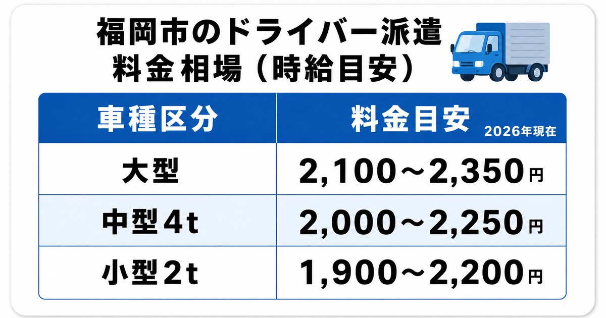 福岡市のドライバー派遣料金相場