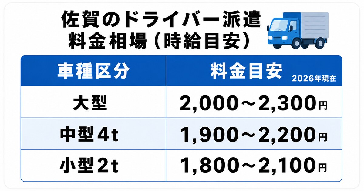 佐賀のドライバー派遣料金相場