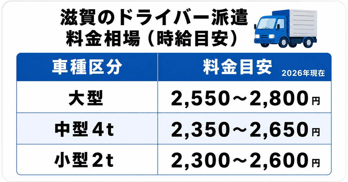 滋賀のドライバー派遣料金相場